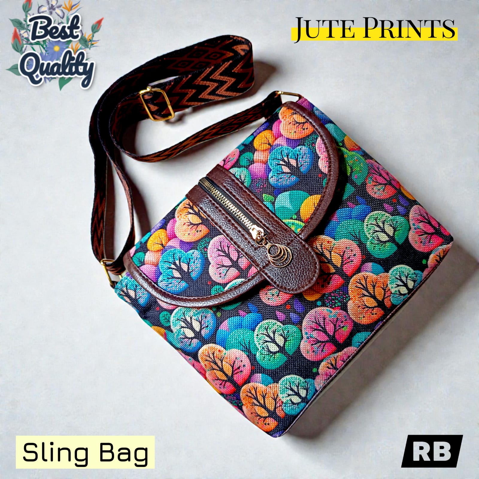 Trendy Jute Zaban Sling bag for Women