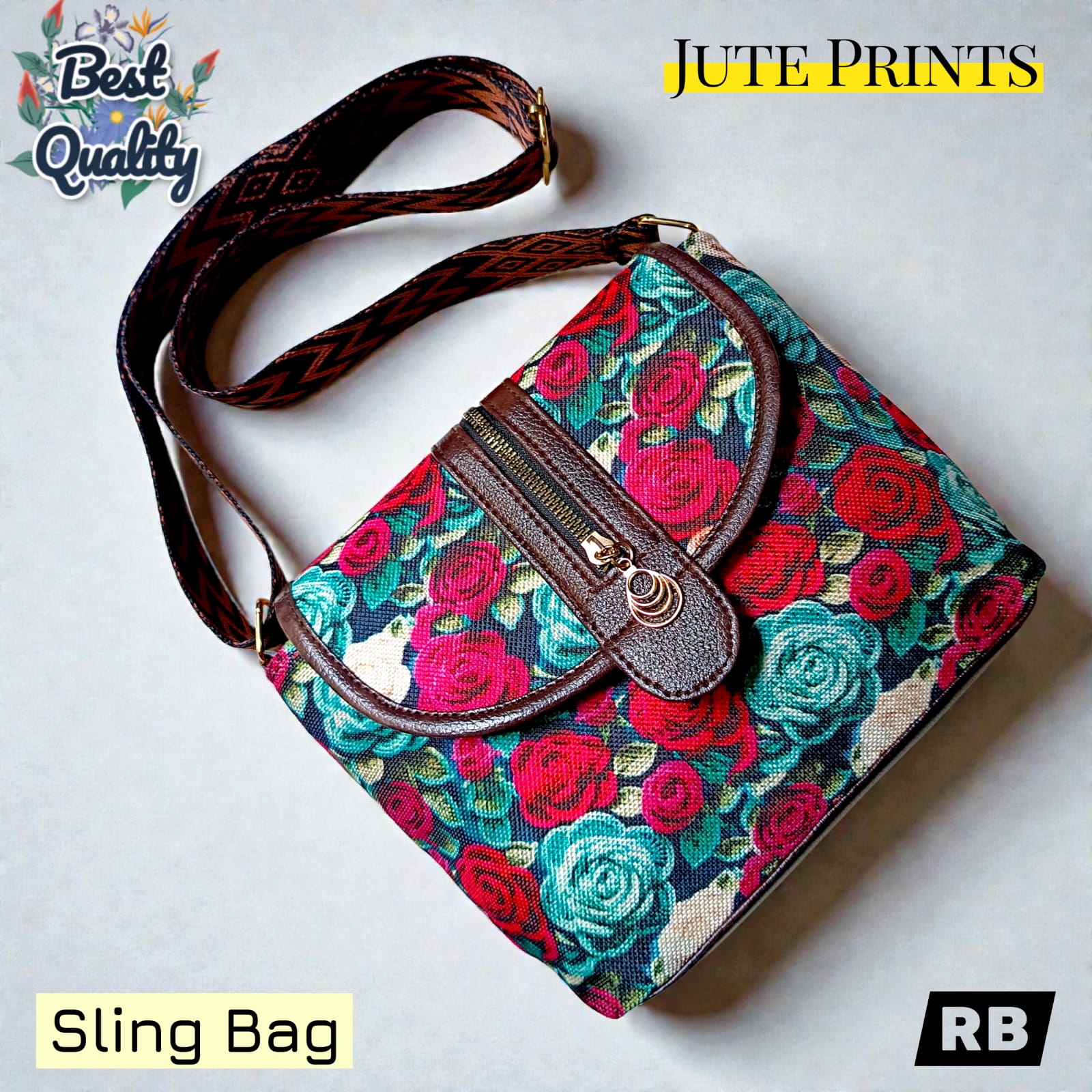 Trendy Jute Zaban Sling bag for Women