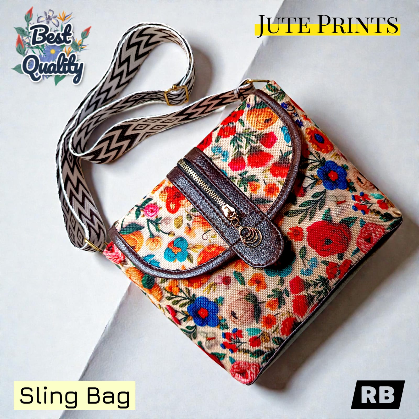 Trendy Jute Zaban Sling bag for Women